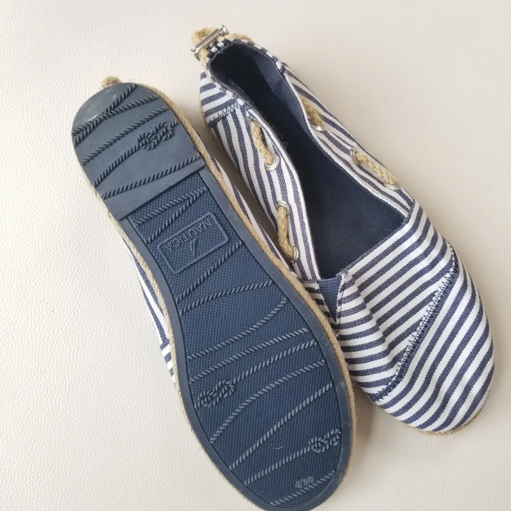 Nautica - Rudder 2 - blue & white striped espadrilles